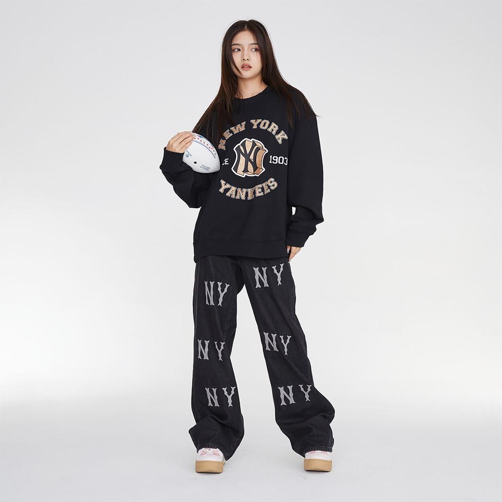 MLB Sweatshirts Unisex Black Crew Neck Moderate Regular 3AMTV1034-50BKS
