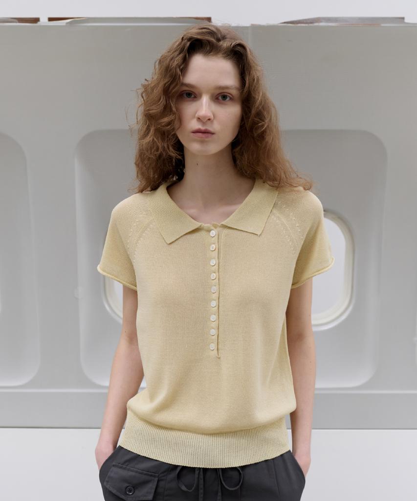 Toabe Linen Half-Open Knit (Yellow)