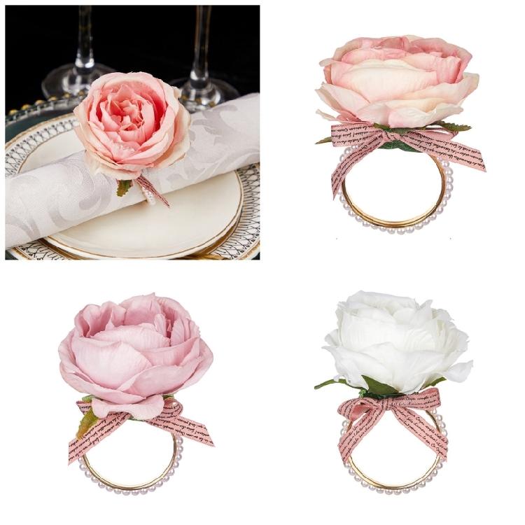 Hand Woven Faux Eucalyptuses Leaf Napkin Rings Christmas Flower Napkin Rings for Casual and Dinner Parties