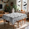 Black spider web white background Halloween tablecloth - washable for use as a table cover - suitable for diningzyc