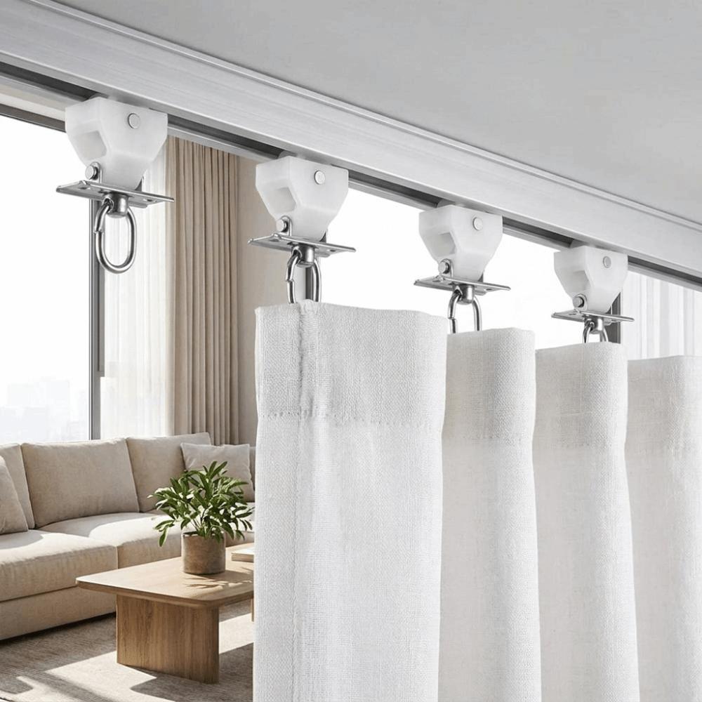 4pcs 4pcs Curtain Pulleys Smooth Sliding Sturdy Material Roman Shades Hardware General Universal Easy Install White