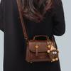 2025 New Autumn Genuine Leather Cambridge Bag Crossbody Women's Bag Fashionable High-end Small Handbag Small Square Bag
