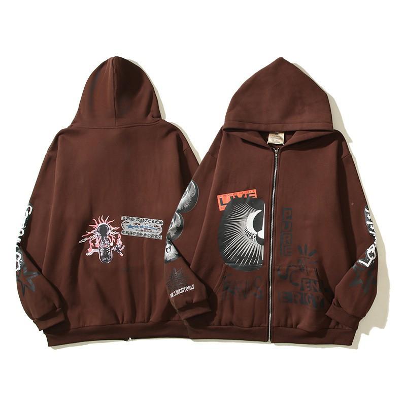 Skull 3D Print Zip-Up Hoodie Men Women Casual Hip Hop Loose Fit Sweatshirt