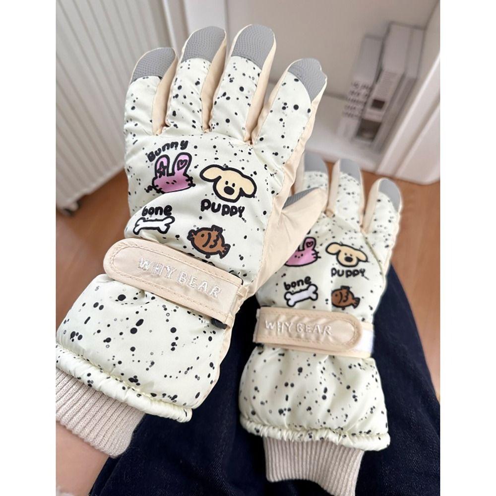 Touchscreen Winter Plush Gloves Cartoon Warm Gloves Multi-functional Ski Gloves  Sport
