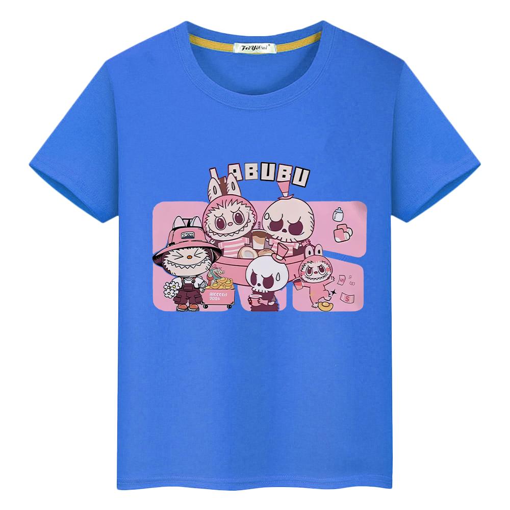 Labubu T Shirt for Kids Boy 10years 100%Cotton Anime Short Kawaii Tops Pride Tshirt Y2k Toddler Girl Clothes Kids Clothes Girls