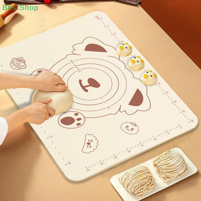 Cute Bear Silicone Baking Mat with Measurements Non-Stick Pastry Mat for Dough Rolling,Bread Making & Kitchen Baking