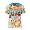 Men's T-Shirt Ice Cream Print Top Summer Short Sleeve 3D T-Shirt Fashion Casual Round Neck Men's Oversized Pullover