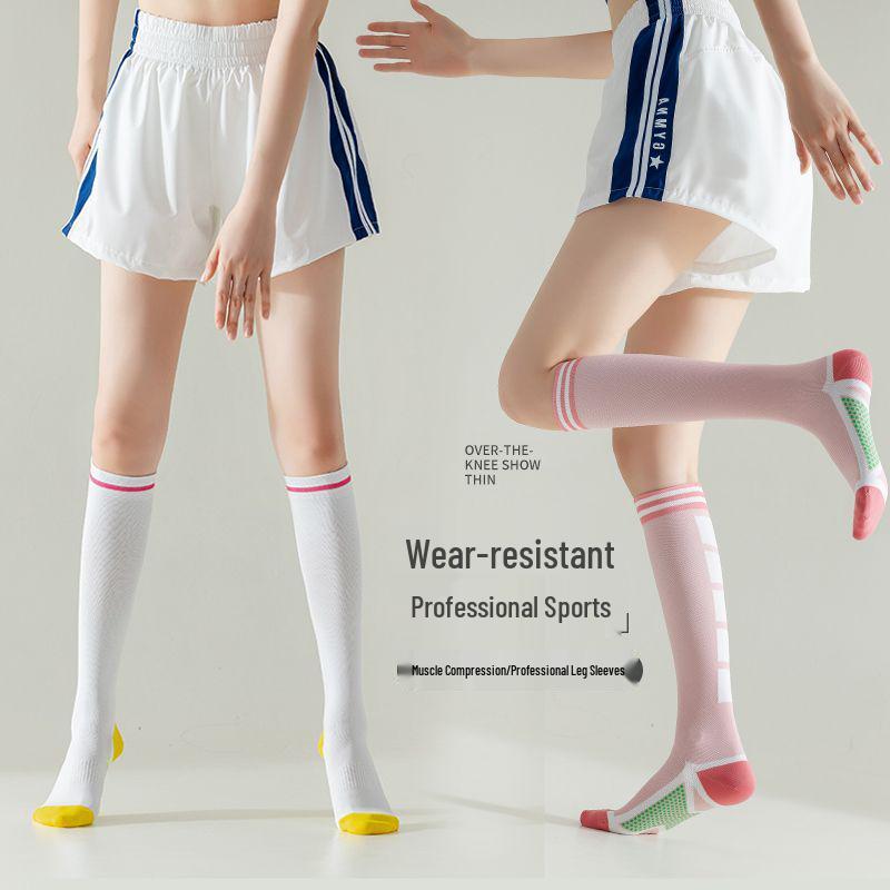 Damen Professionelle Überknie Sport-Socken für Fitness, Laufen und Seilspringen