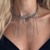 Vintage Heart-shaped Choker Irregular Multilayer Tassel Zircon Stacking Chain Jewelry Accessories