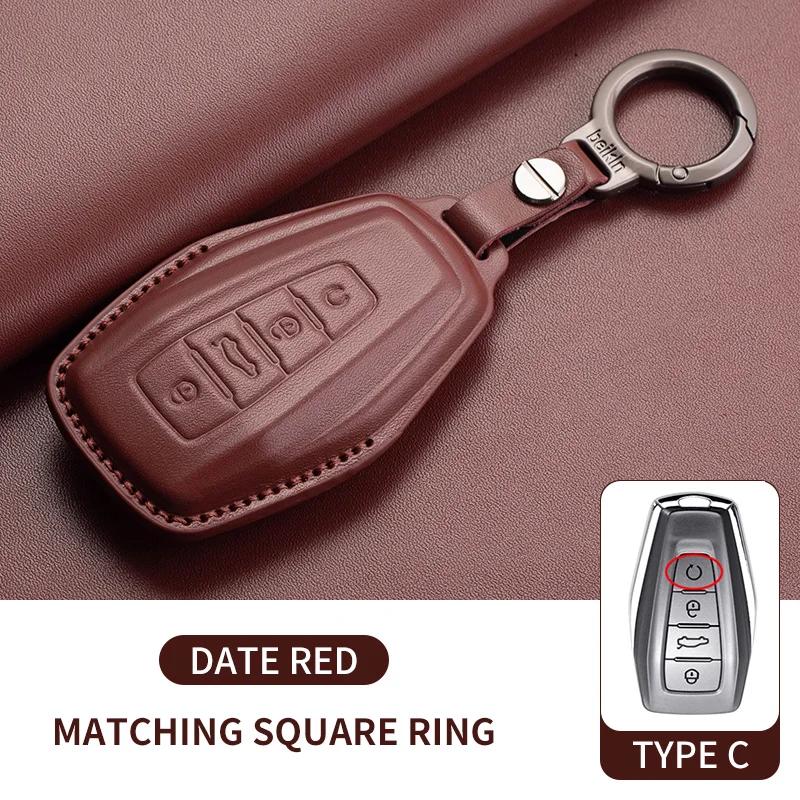 Leather Car Remote Key Case Cover For Geely Emgrand X7 EX7 Coolray 2019 2020 Atlas Boyue NL3 GT GC9 Borui Keyless Key Shell Fob
