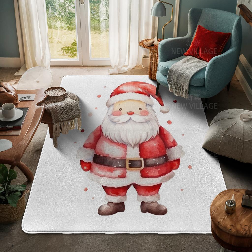 House Entrance Carpet Home Door Mat Living Room Bath Foot Bathroom Non-slip Water Absorption Rugs Bath Merry Christmas Winter