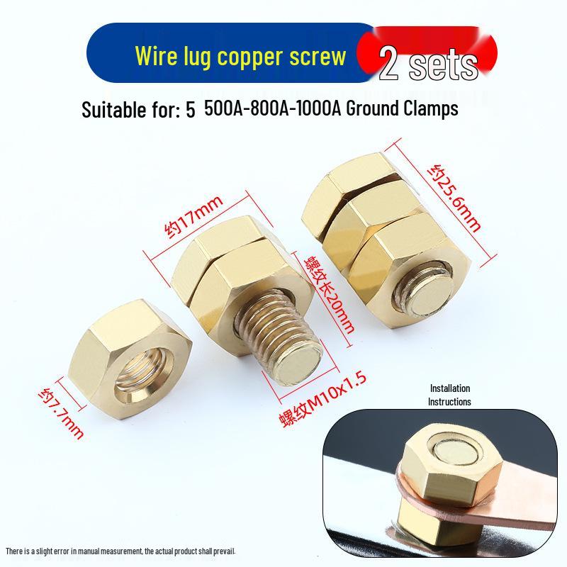 Pure Copper Electric Welding Ground Clamp - Thickened Welding Pliers and Handle for Argon Arc Welding Machine Grounding Accessories.