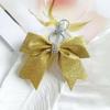 Sophisticated Cheerleader Bowknot Accessory Unique Teen Girl Cheer Bowknot Keyring with Rhinestones Trendy Bag Charm