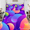 Set Huse Pilote Geometrice Set Lenjerie de Pat Vârtejuri Psihedelice Ochi Microfibră Model Abstract Colorat Husa Pilotă cu Fețe de Pernă