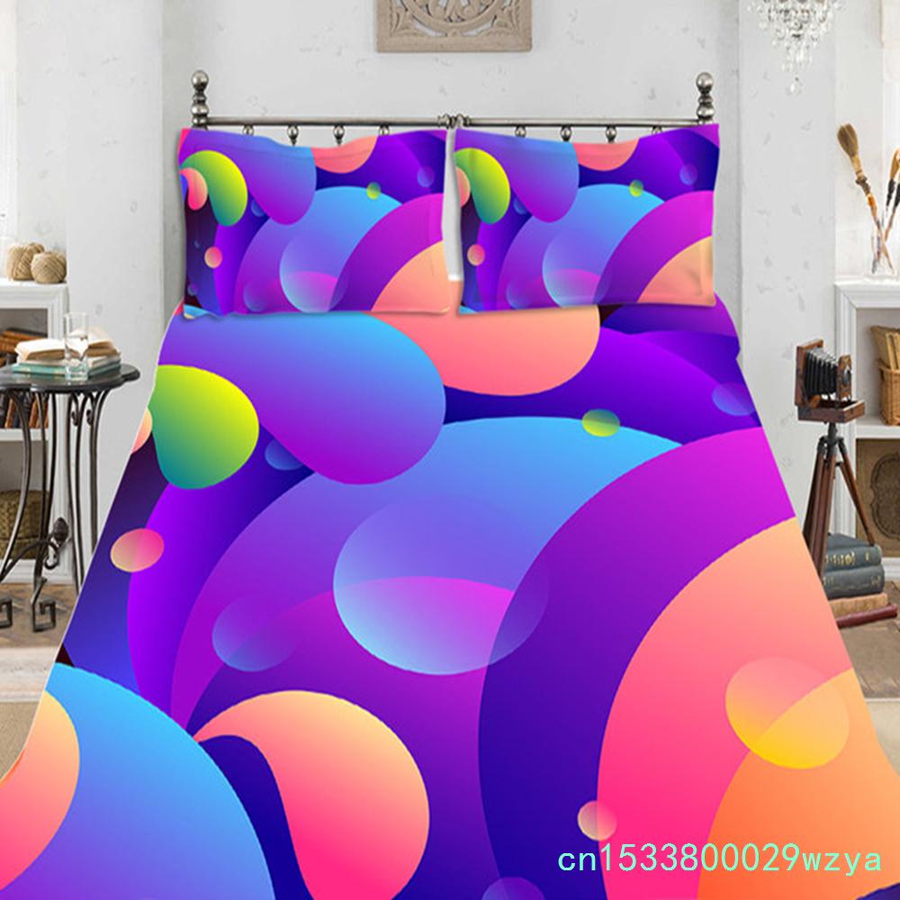 Set Huse Pilote Geometrice Set Lenjerie de Pat Vârtejuri Psihedelice Ochi Microfibră Model Abstract Colorat Husa Pilotă cu Fețe de Pernă