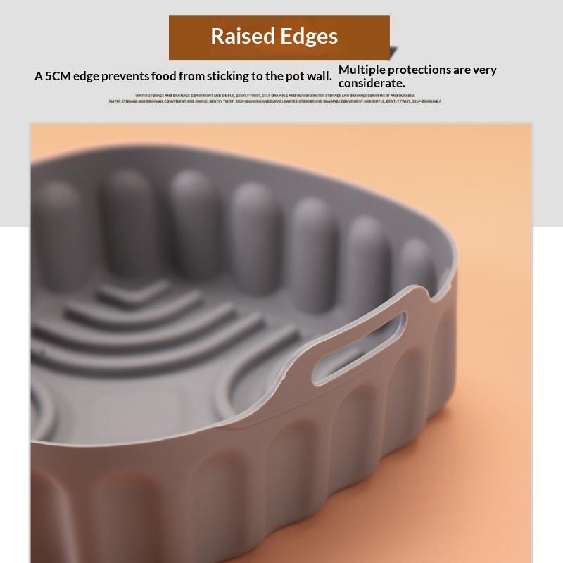 Reusable Baking Basket Air Fryer Silicone Liner Non Stick Foldable Tray Pot for Family Kitchen Use