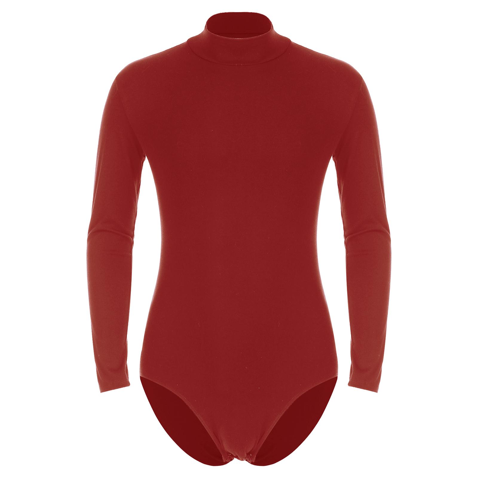 

Чоловічий боді з довгим рукавом та коміром-стійкою, з ластівкою на кнопках для зручного носіння, однотонна цільна майка M червоний