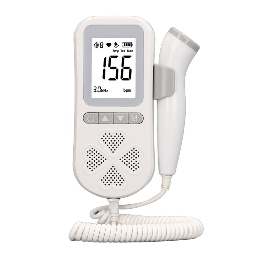 Fetal Heart Monitor 3 režimy Přesná vodotěsná sonda Digitální displej Baby Heartbeat Detector pro