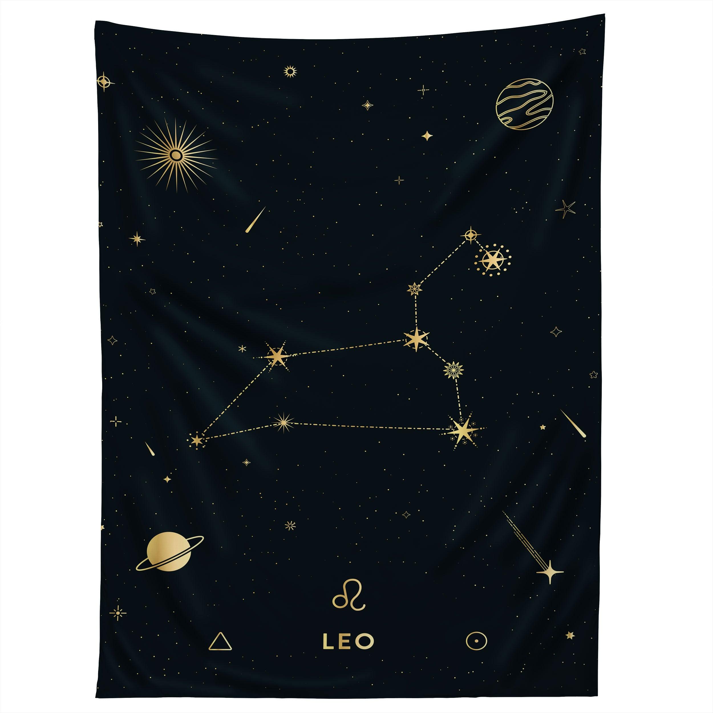 LEO CONSTELLATION IN GOLD tapestry 75x100