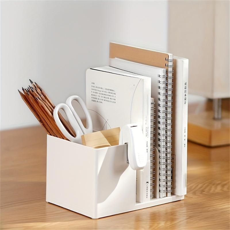 1pc Polishing desktop storage box - spacious folder storage and sorting rack with tension installation - perfect for offices