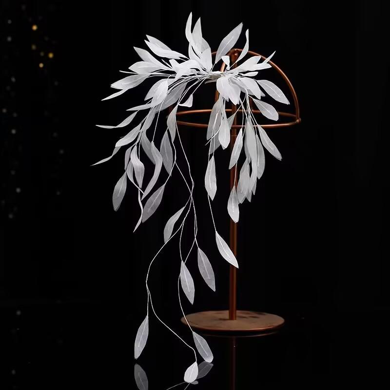 Японские и корейские простые заколки для волос с перьевыми кисточками, умные и уникальные сказочные головные уборы, для фотосессий, лесные аксессуары для волос