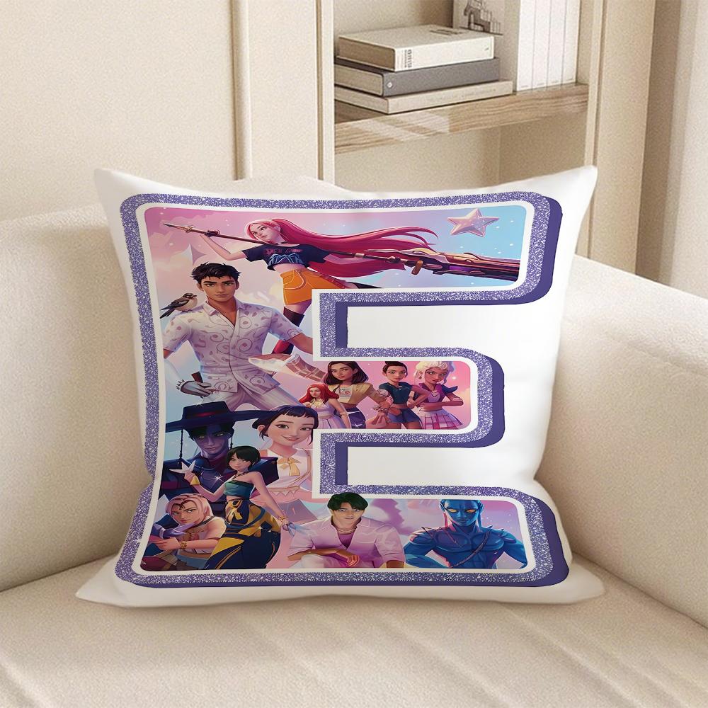 KPop Demon Hunters anime Style 26 letters popular Character Pillowcase fashion Home Decoration Items