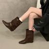 Inner height increase~ Skinny boots Short boots Women's boots Maillard pant boots Martin boots Autumn and winter single boots