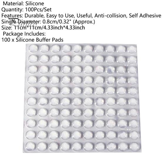 Door Pad 100Pcs Buffer Transparent Anti-collision Silicone Feet Bumper Self-Adhesive Noise Elimination for