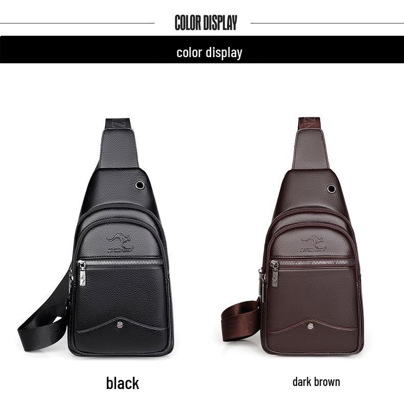 Men's PU Leather Crossbody Sling Bag - Casual Fashion Small Backpack