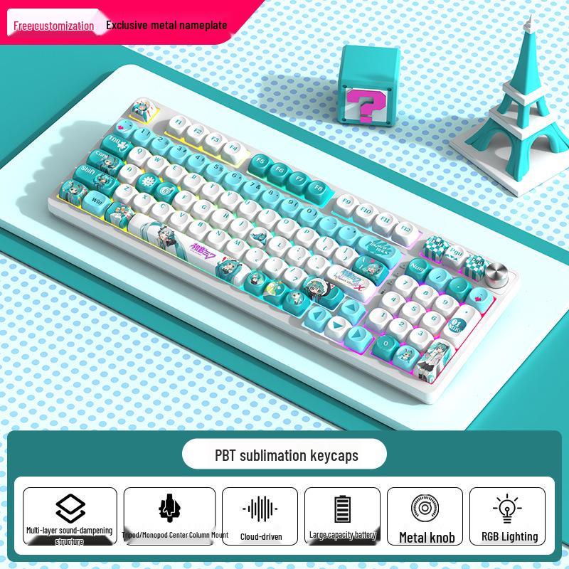 98-Key RGB Wireless Bluetooth Triple-Mode Mechanical Keyboard - Gaming, Esports & Office Customization Screen