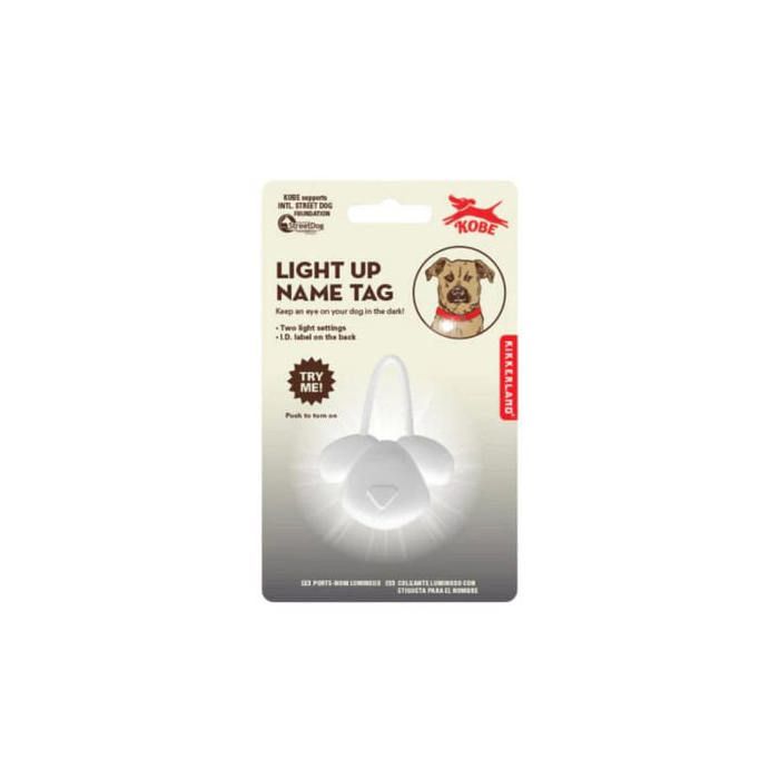Lumière de collier - ON RANGE TOUT ! - Chien - Silicone blanc - 2 modes d'éclairage - 6,5 cm
