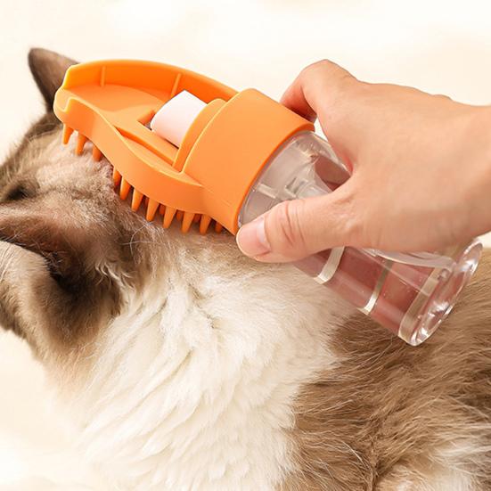 Hundebadbürste mit Seifenspender Rutschfester Griff Ultraweiche Silikonborsten