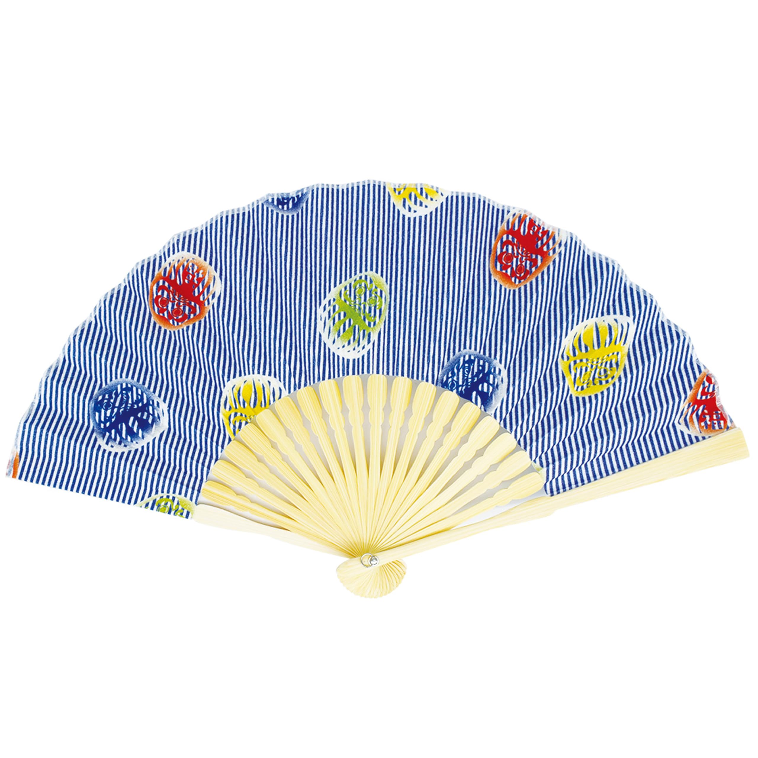 

Onishi Ken Seihan Printed Folding Daruma Fan, 20cm, Design, Ripple S19M-ST