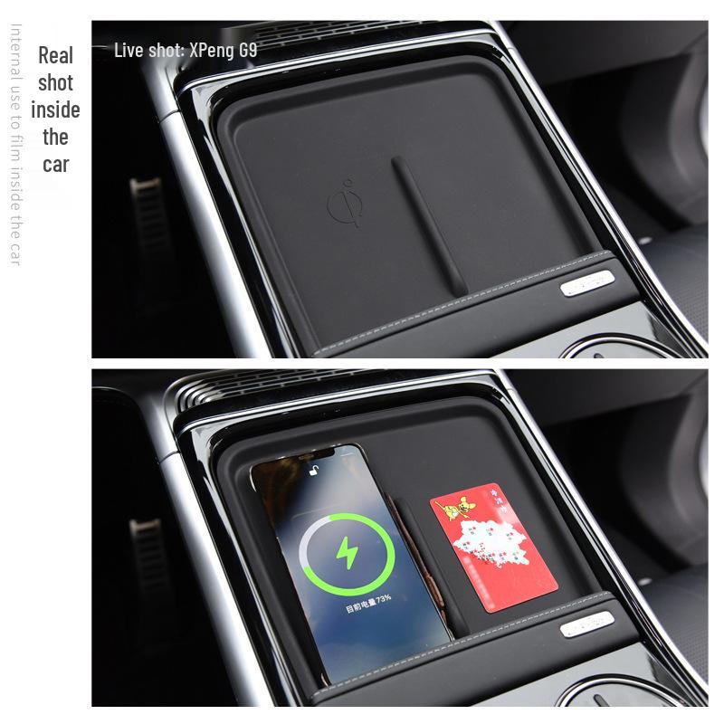 XPeng G9 Center Console Silicone Wireless Charging Mat - Non-Slip Storage Accessory