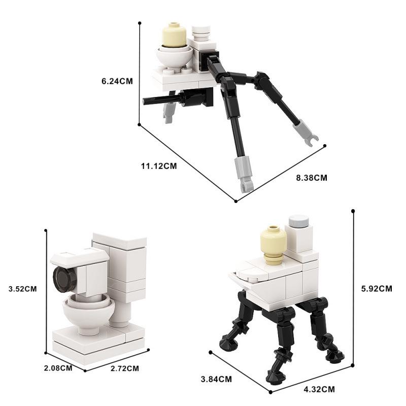 Cross-Border MOC Toilet Battle Building Blocks - Funny Scene Compatible with Small Particles