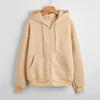 Suéter de Otoño para Mujer con Felpa Plus Suéter con Capucha para Mujer Color Sólido Cremallera Chaqueta Holgada Estilo Casual Top