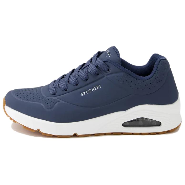 Skechers Uno Stand Удобные Дышащие Кожаные Амортизирующие Прочные Низкие Кроссовки для Бега Мужские кроссовки 52458-NVY 41
