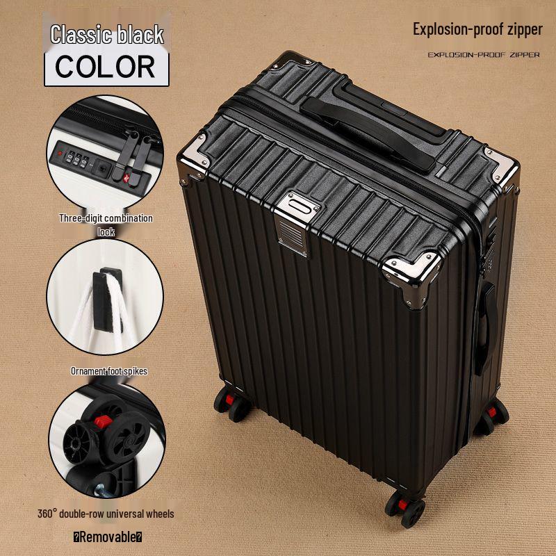 28" Women's Suitcase: Thick Aluminum Frame, Large Capacity, Silent Universal Wheels, Durable Travel Design. Logo Customization Available.