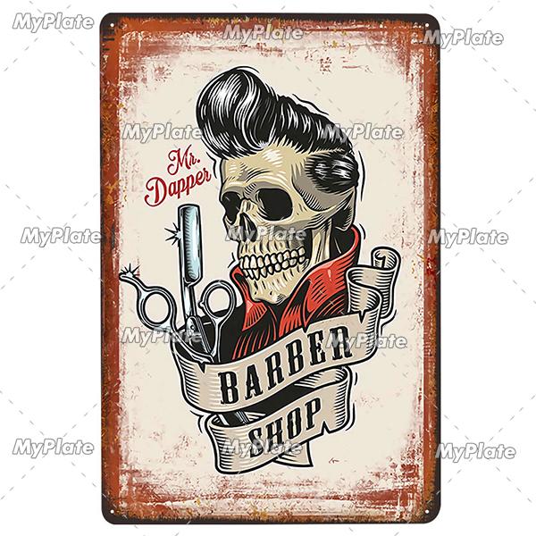 Barber Rules Metal Sign Tin Sign Vintage Decor Room Decoration Metal Plaque Man Cave Bar Sign Poster Home Decor