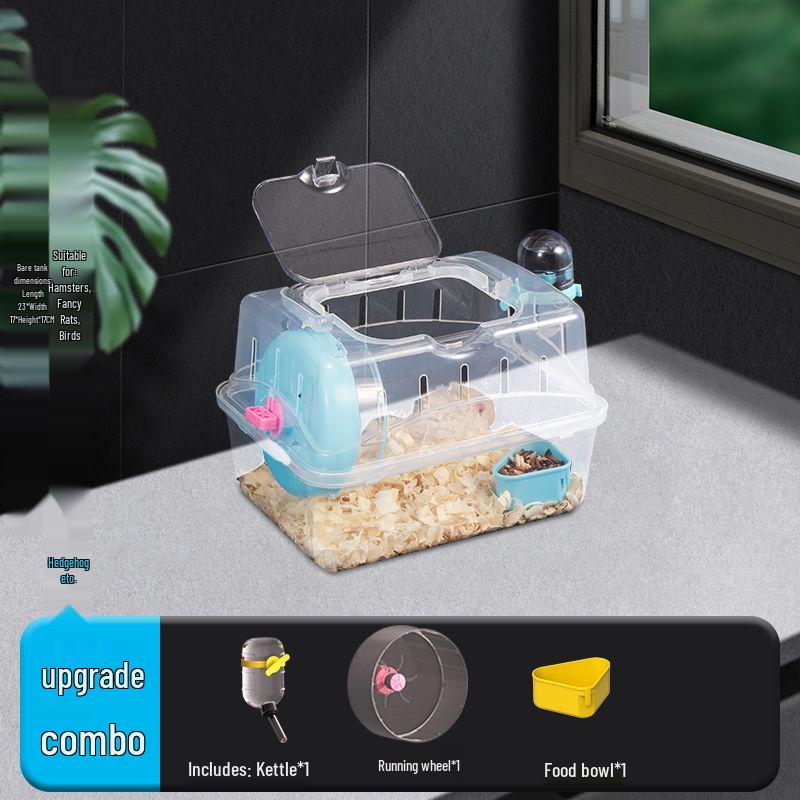 Luxury Acrylic Transparent Hamster Cage with Landscaping - Beginner Friendly, Spacious, for Golden Hamsters
