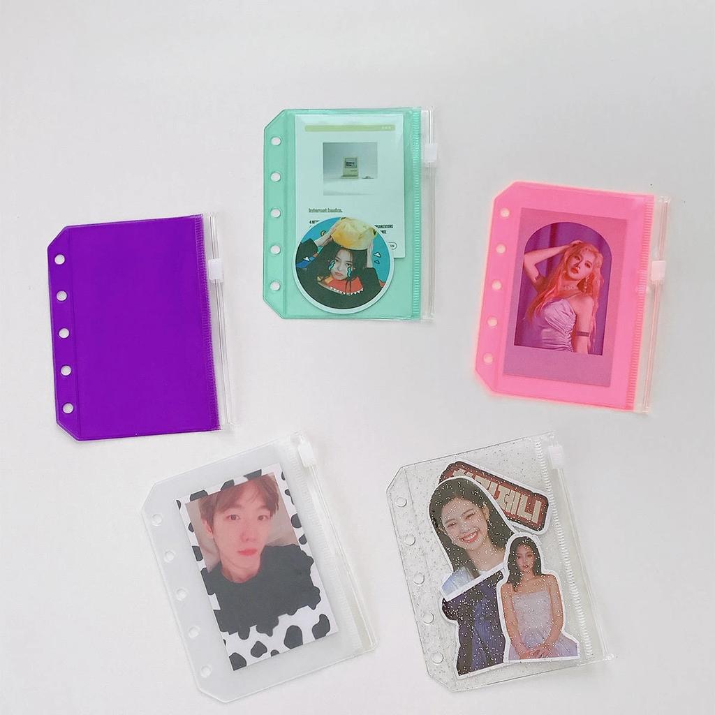 M5 Colofrful Binder Pockets Binder Zipper Folders For 6-ring Notebook Binder Waterproof Pvc Leaf Document Filing Bag