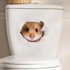 Adesivo 3D Visivo per Coperchio WC Gatto Cane Reale Carino, Decorazione Animale in PVC Impermeabile per Coperchio WC, Arredo Bagno