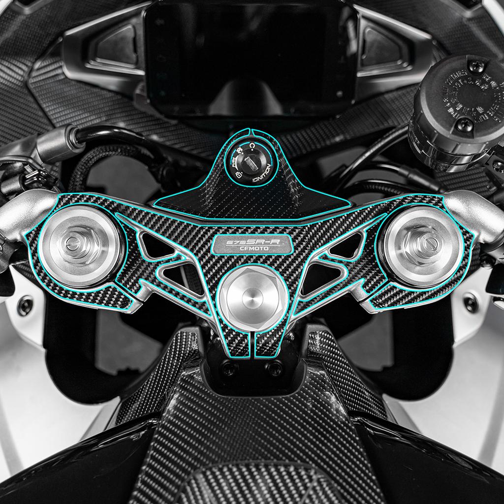 For CFMOTO 675SR Carbon Fiber Protective Sticker Upgrade Material Body Plastic Area Motorcycle Parts