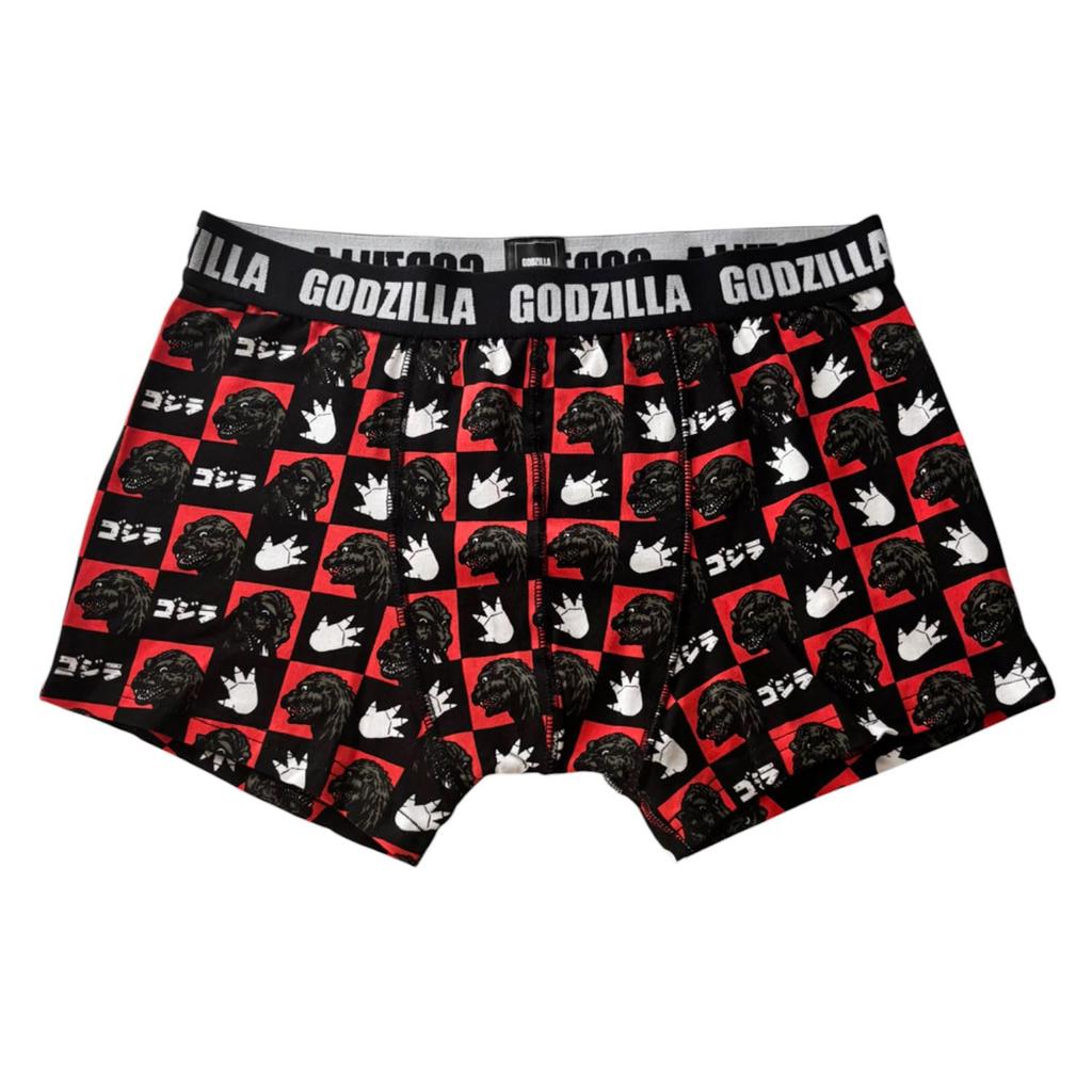Small Planet Godzilla Boxer Size M Men's Briefs, Black/Red,