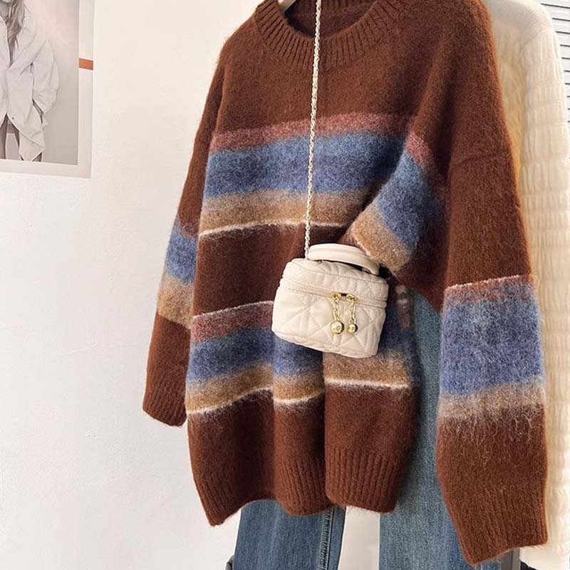 

Свитер для женщин Осень Зима Утепленный Теплый Большого размера Вязаный Эластичный С длинным рукавом Топы XXXXL