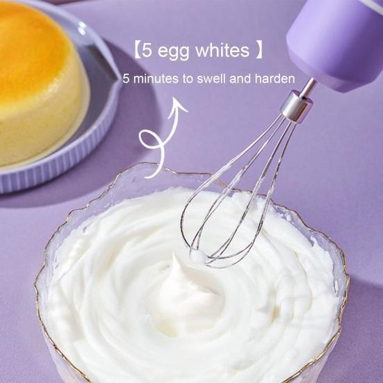 Electric Egg Beater Handheld Mixer USB-C Charging Cordless Whisk with Detachable Beaters 3 Speeds Modes Kitchen Tool for Baking Cooking