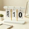 Wooden Perpetual Desk Calendar Daily Desktop Standing Flip Calendar with Day