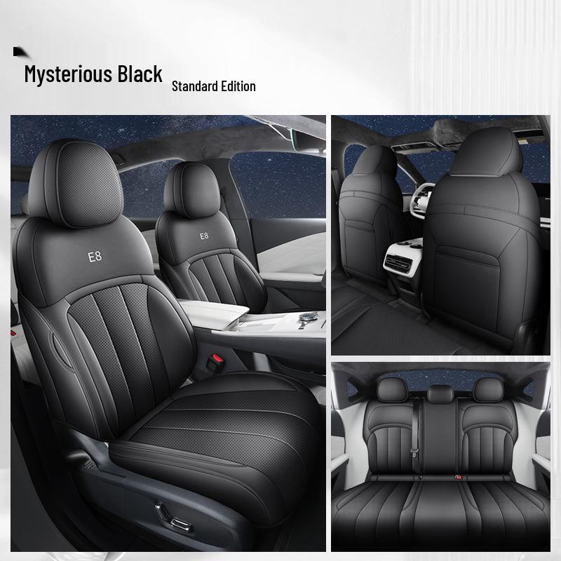Galaxy E8 Universal Full Leather Car Seat Cushion - New Model for Special Cars, Five-Seat, Four Seasons.
