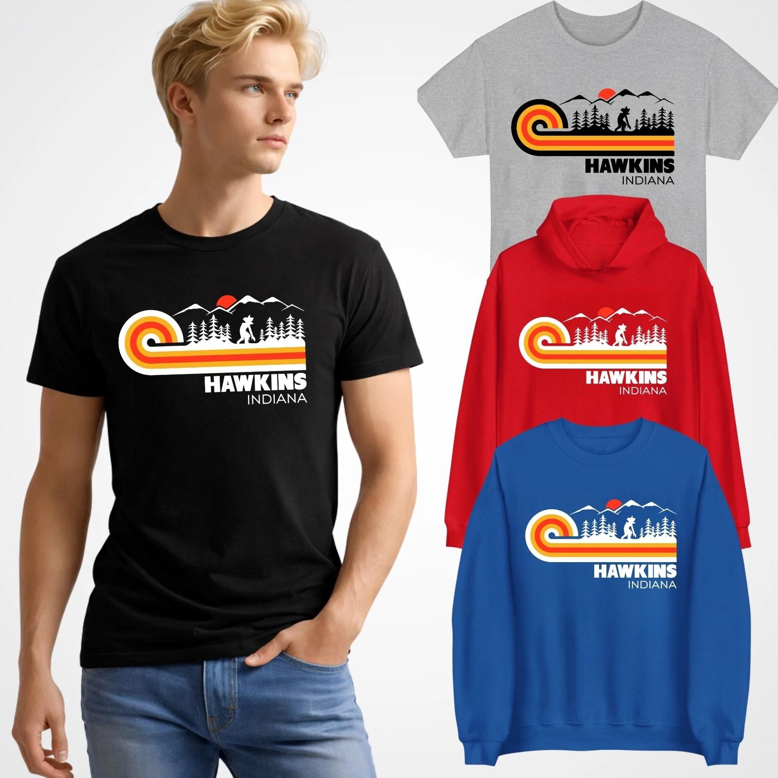 Hawkins Indiana Retro Sweatshirt Hoodie T-Shirt Jumper | Unisex Graphic Top XXXXL