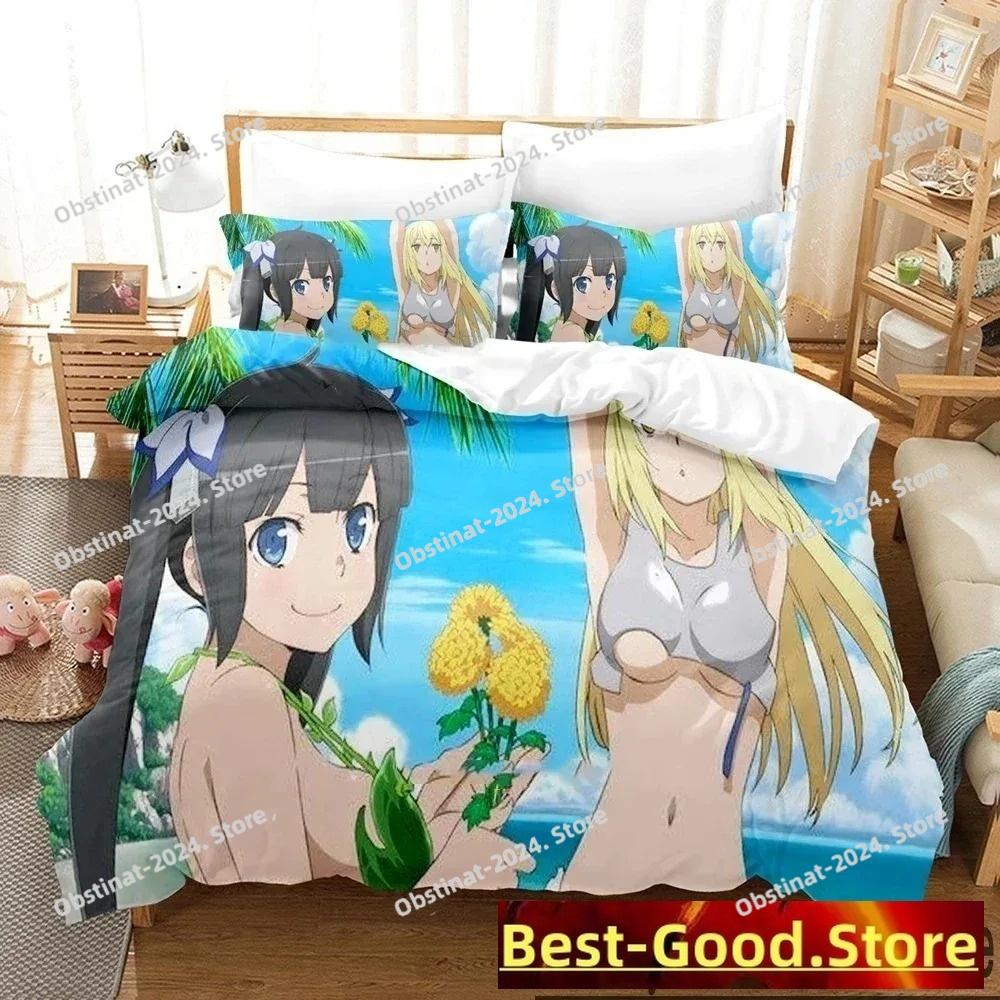 

3D Print DanMachi Anime Hestia Beding Set Soft Duvet Cover Bed Linen Set Comfortable Quilt Cover Pilowcase Warm Comforter king Quen Sized Dimensions 135*200cm Eu-Single